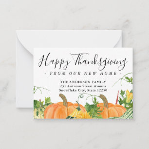 Budget Erntedank Neue Zuhause Pumpkin Moving Card Mitteilungskarte