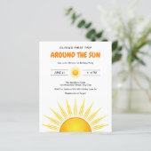Budget Erste Reise rund um die Sun Birthday Einlad (Stehend Vorderseite)