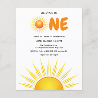 Budget Erste Reise rund um die Sun Birthday Einlad Flyer