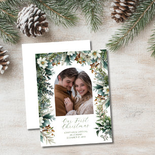 Budget Erste Weihnachtsgrün Arch Foto-Karte