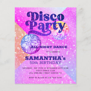Budget-Erwachsenenerwachsenengeburtstags-Disco-Par Flyer