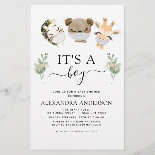 Budget Es ist eine Baby-Dusche Woodland Eukalyptus (Vorderseite)