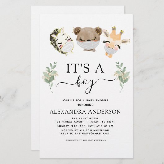 Budget Es ist eine Baby-Dusche Woodland Eukalyptus (Vorne/Hinten)