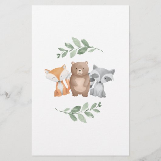 Budget Es ist eine Girl Baby Dusche Woodland Green (Rückseite)