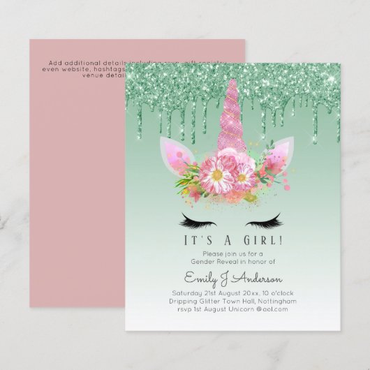 BUDGET Es ist eine Girl Glittery Unicorn Kinderdus (Vorne/Hinten)