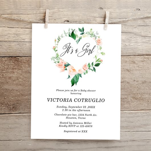 Budget Es ist eine Girl Peach Baby Dusche