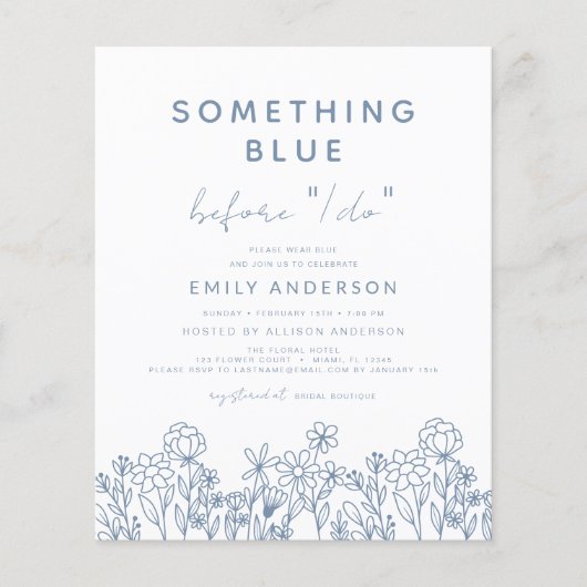 Budget Etwas Blaues Wildblume Brautparty (Vorderseite)