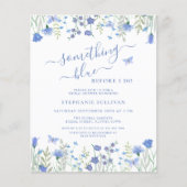Budget Etwas Blue Bridal Dusche Einladung (Vorderseite)