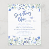 Budget Etwas Blue Bridal Dusche Einladung (Vorderseite)