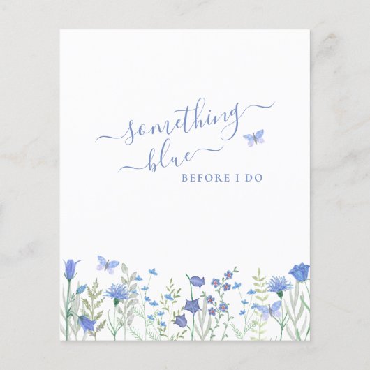 Budget Etwas Blue Bridal Dusche Einladung (Rückseite)