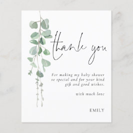 Budget Eucalyptus Baby Dusche Party Vielen Dank