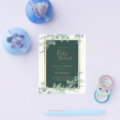 BUDGET Eucalyptus BABY SHOWER GOLD QR CODE EINLADE Flyer (Einzeln)