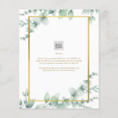 BUDGET Eucalyptus BABY SHOWER GOLD QR CODE INVITE  Flyer (Hinten)