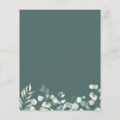 Budget Eucalyptus Blätter Kinderdusche Einladung (Rückseite)