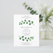 Budget Eucalyptus Bridal Dusche Einladung (Stehend Vorderseite)
