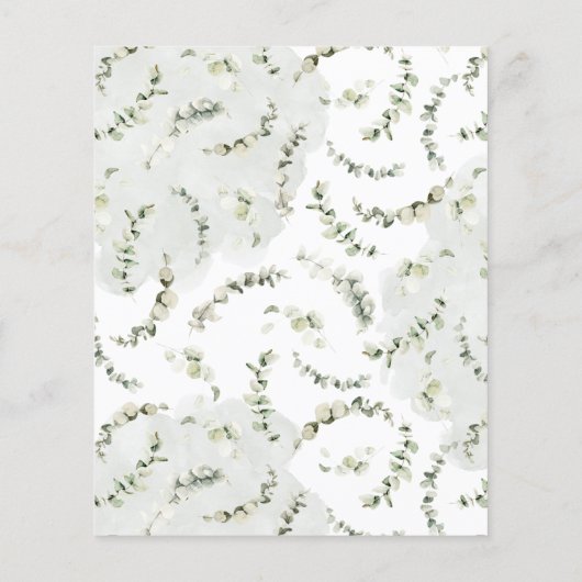 Budget Eucalyptus Bridal Dusche Einladung (Rückseite)