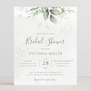Budget Eucalyptus Bridal Dusche Einladung