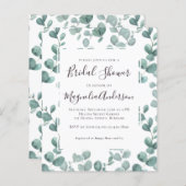 Budget Eucalyptus Bridal Dusche Einladung (Vorne/Hinten)