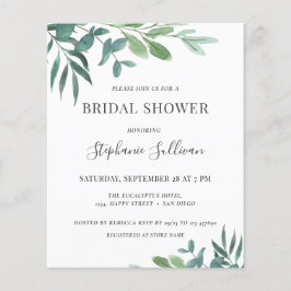 Budget Eucalyptus Bridal Dusche Einladung