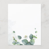 Budget Eucalyptus Bridal Dusche Einladung Flyer (Hinten)