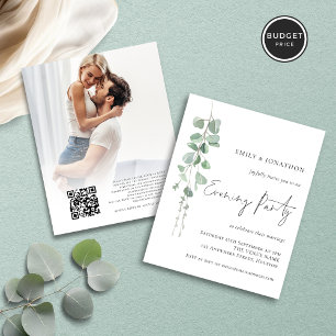 Budget Eucalyptus Foto QR Wedding Abend Einladung