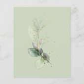 Budget Eucalyptus Gold Calligraphy Bridal Shower (Rückseite)