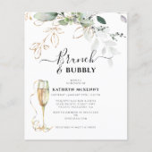 Budget Eucalyptus Gold Calligraphy Bridal Shower (Vorderseite)