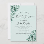 Budget Eucalyptus Greenery Blätter Brautparty Einladung (Vorderseite)