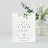 Budget Eucalyptus Greenery Bridal Shower Invite (Stehend Vorderseite)
