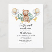 Budget Eucalyptus Greenery Kinderdusche Einladung (Vorderseite)