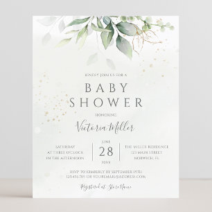 Budget Eucalyptus Greenery Kinderdusche Einladung