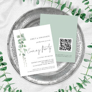 Budget Eucalyptus QR Wedding Abend Party Einladung