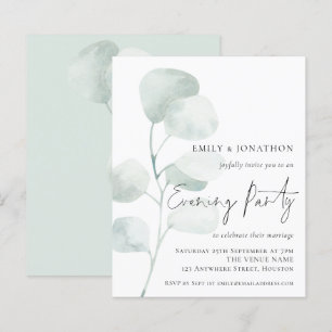 Budget Eucalyptus QR Wedding Abend Party Einladung