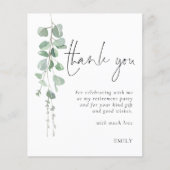 Budget Eucalyptus Retirement Party Vielen Dank (Vorderseite)