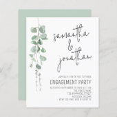 Budget Eucalyptus Script-Verlobung Einladung (Vorne/Hinten)