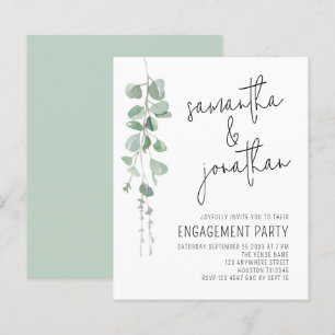 Budget Eucalyptus Script-Verlobung Einladung