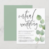 Budget Eucalyptus Virtual Wedding Einladung (Vorne/Hinten)
