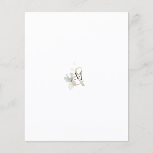 Budget Eucalyptus Watercolor Brautparty Einladung (Rückseite)