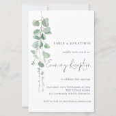 Budget Eucalyptus Wedding Abend Empfang Einladung (Vorderseite)