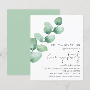 Budget Eucalyptus Wedding Abend Party Einladung