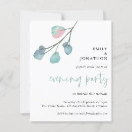 Budget Eucalyptus Wedding Abend Party Einladung