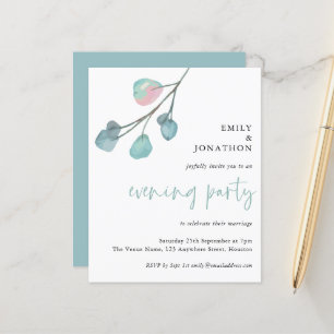 Budget Eucalyptus Wedding Abend Party Einladung