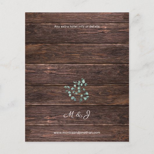 Budget Eucalyputs & Wood Greenery Wedding Flyer (Hinten)