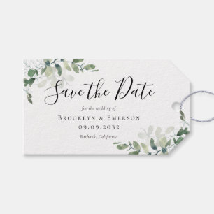 BUDGET Eukalyptus Aquarell Hochzeit Save The Date Geschenkanhänger