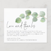 Budget Eukalyptus Beerdigung Beileid Liebe und Dan (Vorderseite)