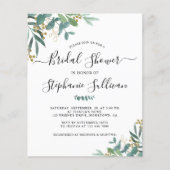 Budget Eukalyptus Blätter Bridal Dusche Einladung (Vorderseite)