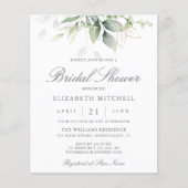 Budget Eukalyptus Blätter Bridal Dusche Einladung (Vorderseite)