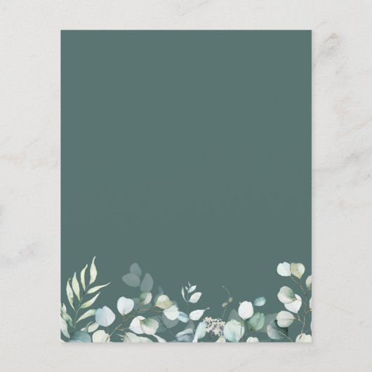 Budget Eukalyptus Blätter Bridal Dusche Einladung (Rückseite)