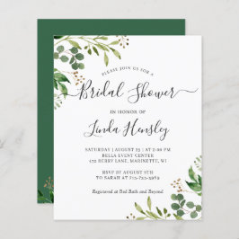 Budget Eukalyptus Blätter Bridal Dusche Einladunge