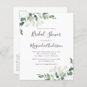 Budget Eukalyptus Brautparty Postcard Einladung (Vorne/Hinten)